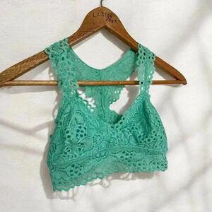 Aerie mermaid blue eyelet lace bralette  XS